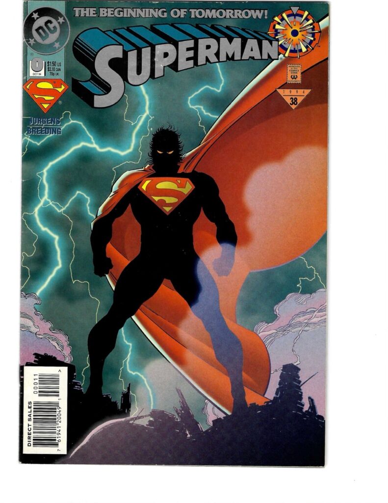1994 DC Comics Superman #0 Dan Jurgens Negative Space Cover VG