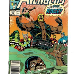 The Avengers #328 1991 Newsstand Origin Of Rage VF