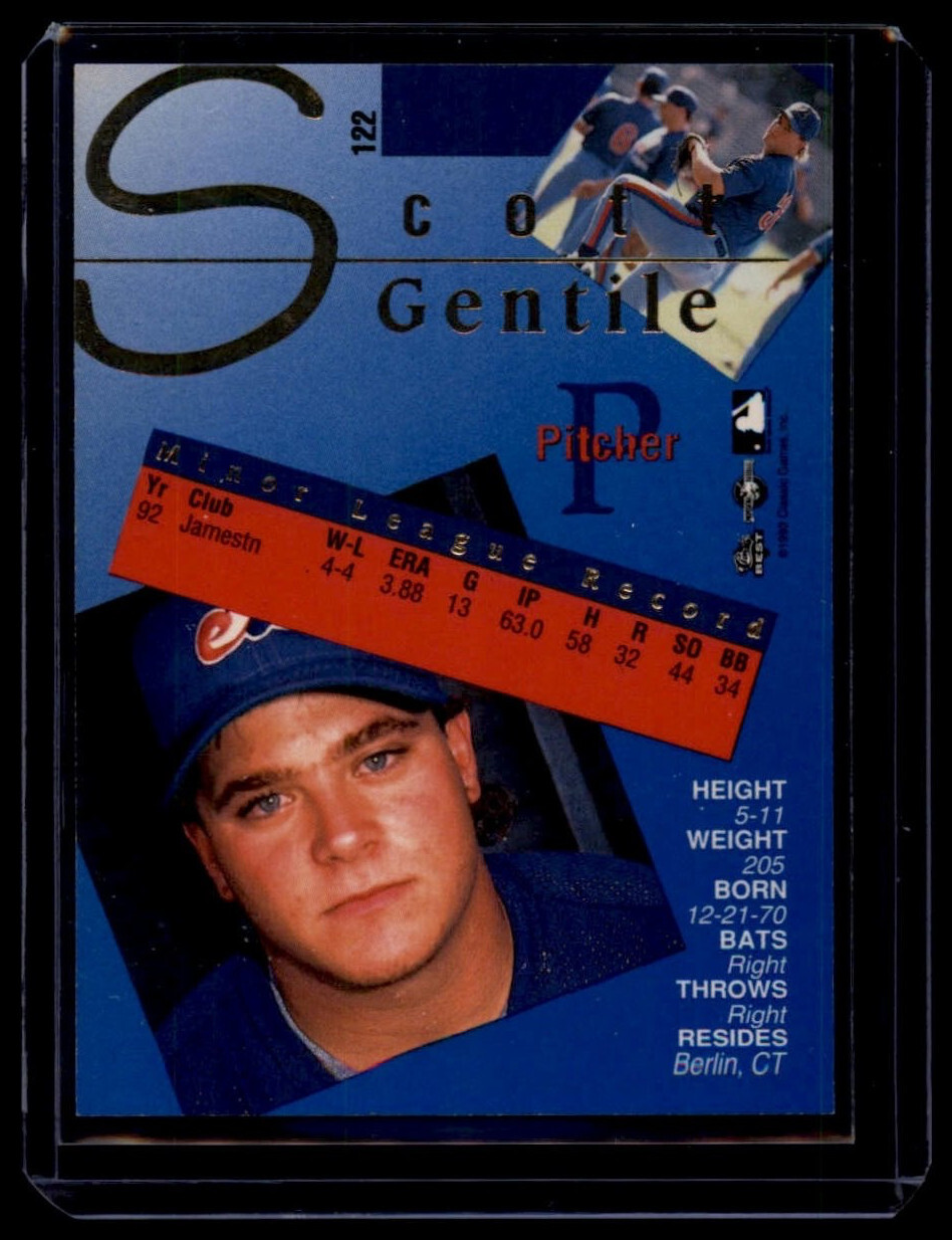 1993 Classic Best Gold Minor League Scott Gentile #122 (RC) Jamestown Expos - Image 2