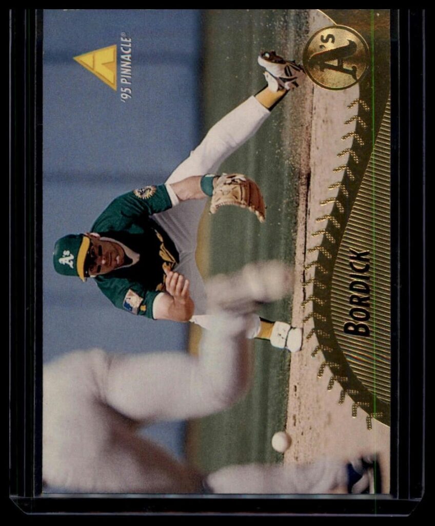 1995 Pinnacle Mike Bordick #219 Oakland Athletics