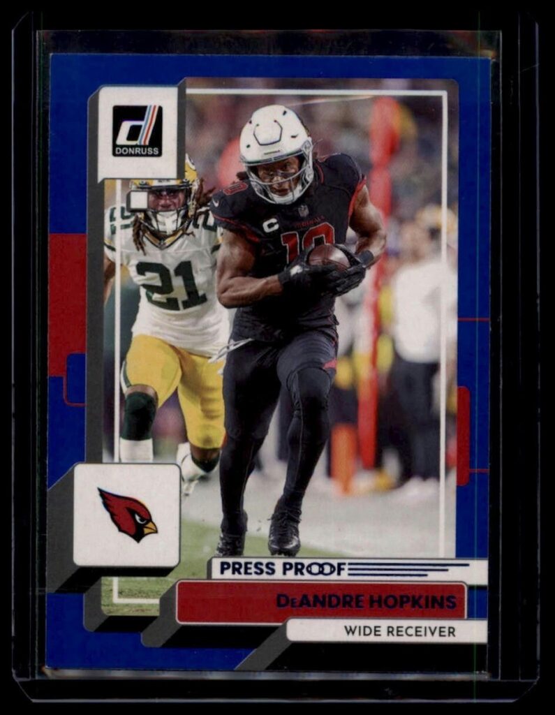 2022 Donruss DeAndre Hopkins Blue Press Proof #2 Cardinals Wide Receiver