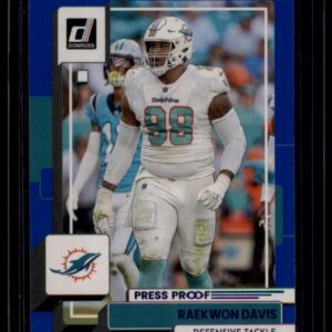 2022 Donruss Press Proof Blue Raekwon Davis #127 Miami Dolphins Defensive Tackle