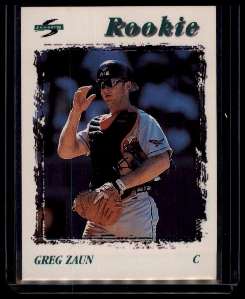 1996 Score Gregg Zaun #265 Baltimore Orioles Catcher Rookie