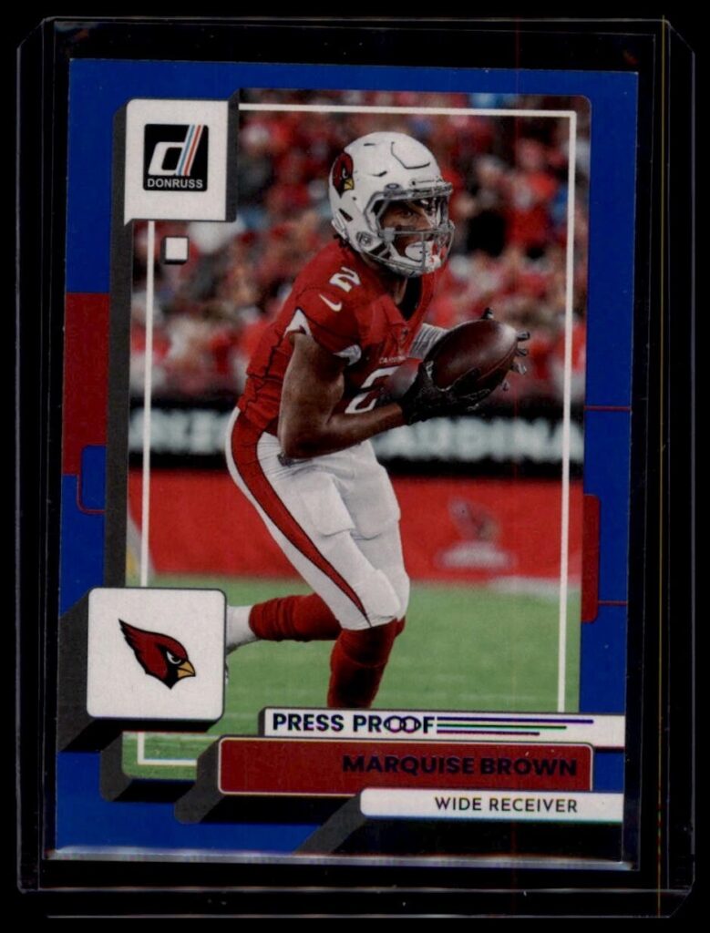 2022 Panini Donruss Press Proof Blue Marquise Brown #187 Arizona Cardinals WR