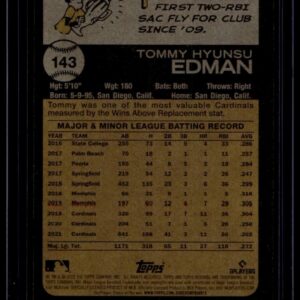 2022 Topps Heritage Baseball Tommy Edman #143 St. Louis Cardinals 2nd Base