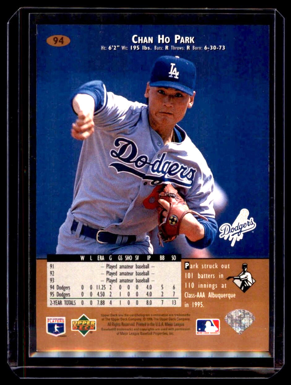 1996 Upper Deck - Chan Ho Park #94 Los Angeles Dodgers - Image 2