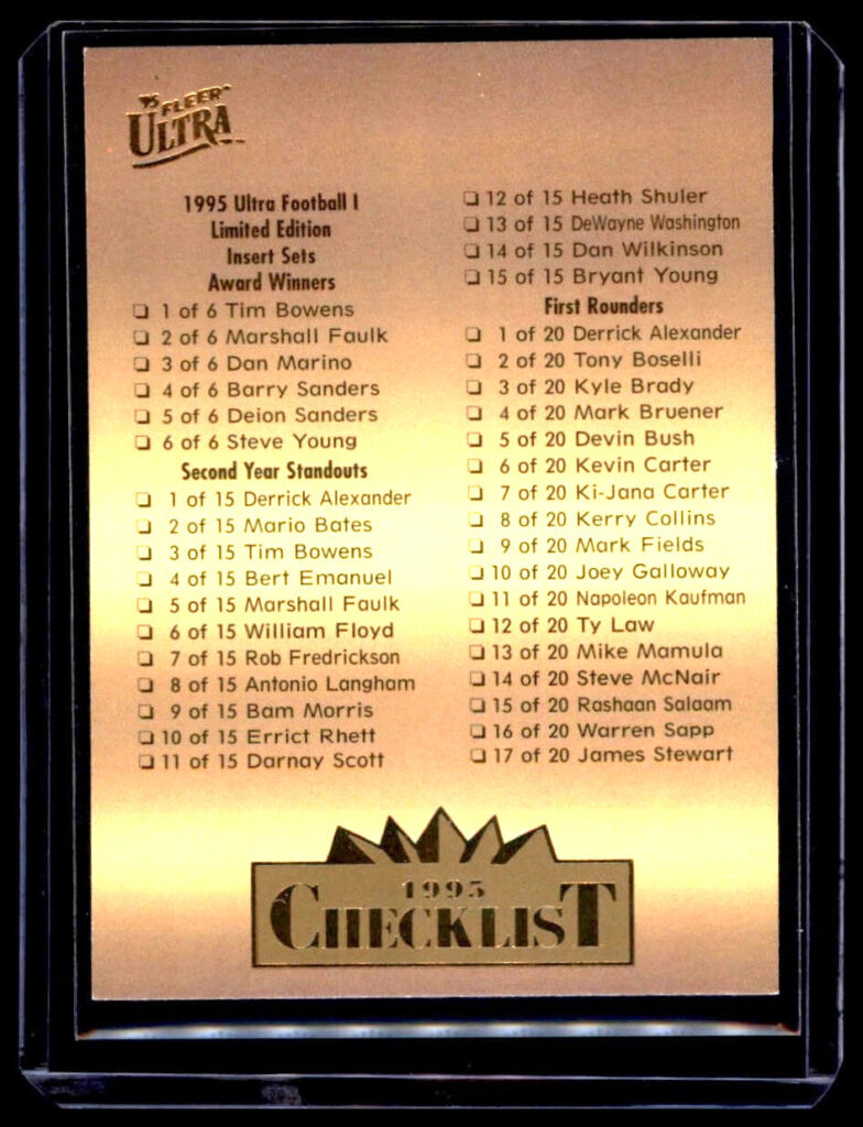 1995 Fleer Ultra - Checklist Cards #350 NFL