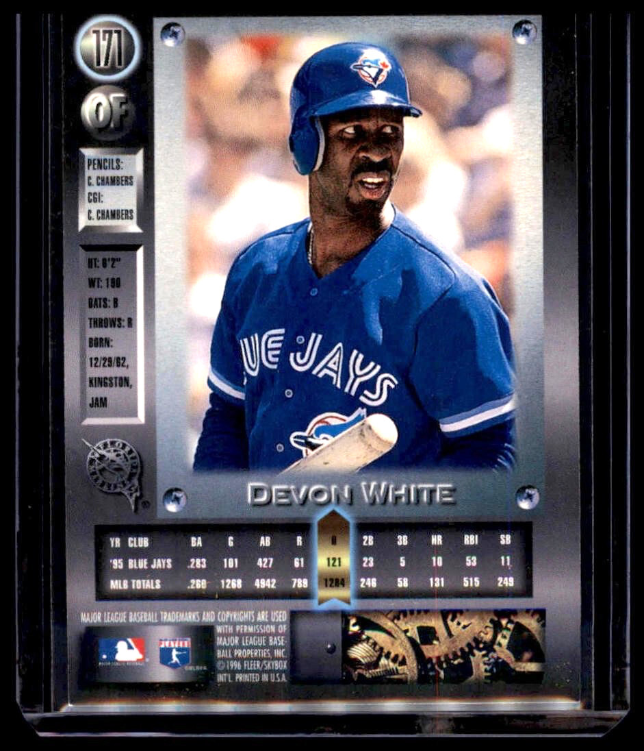 1996 Fleer Metal Universe - Devon White #171 Florida Marlins - Image 2