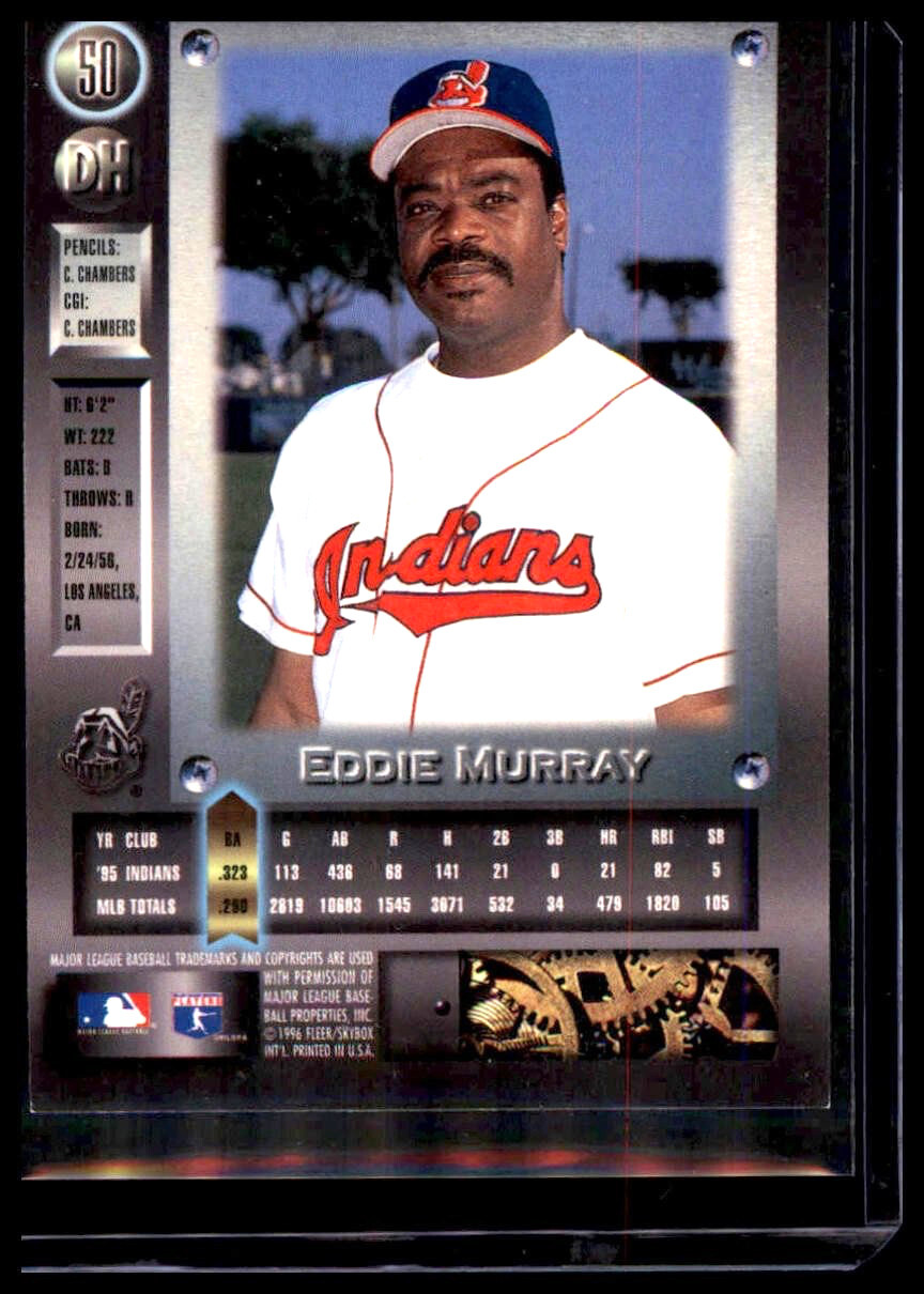 1996 Fleer Metal Universe - Eddie Murray #50 Cleveland Indians - Image 2