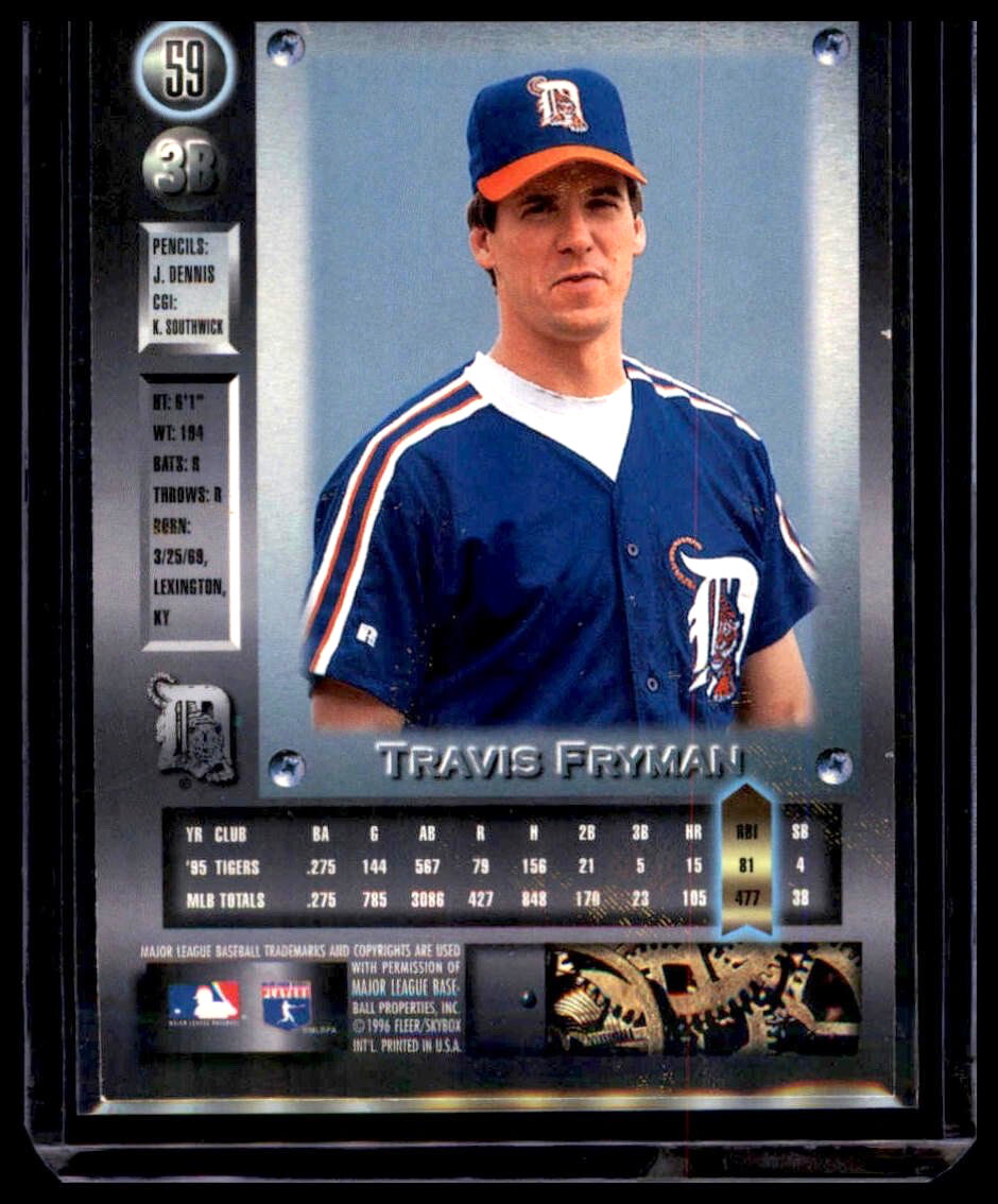 1996 Fleer Metal Universe - Travis Fryman #59 Detroit Tigers - Image 2