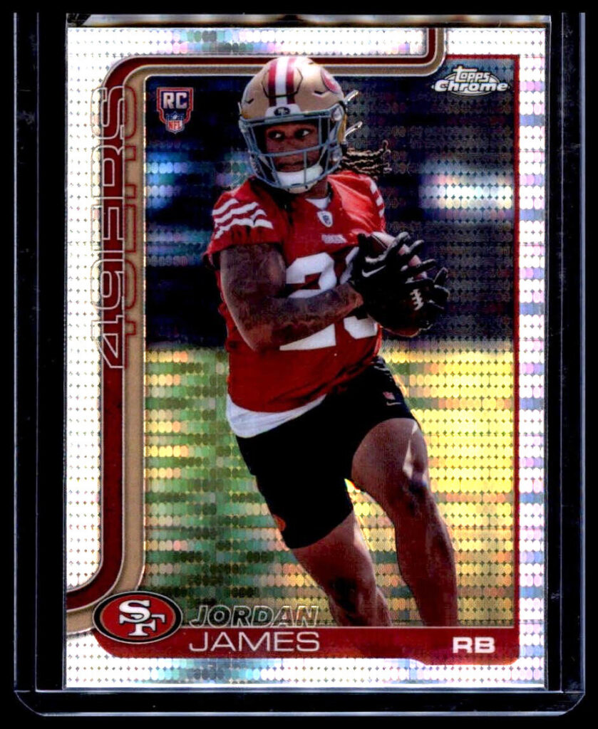 2025 Topps Chrome - Rookies Jordan James #329 Pulsar Refractor (RC) 49ers