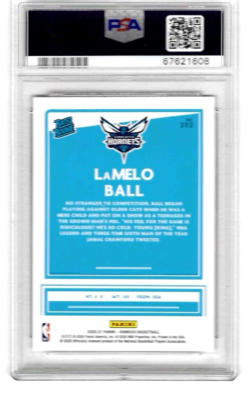 2020 Panini Donruss LaMelo Ball Rated Rookie Card Hornets #202 RC PSA 10 GEM MT - Image 2